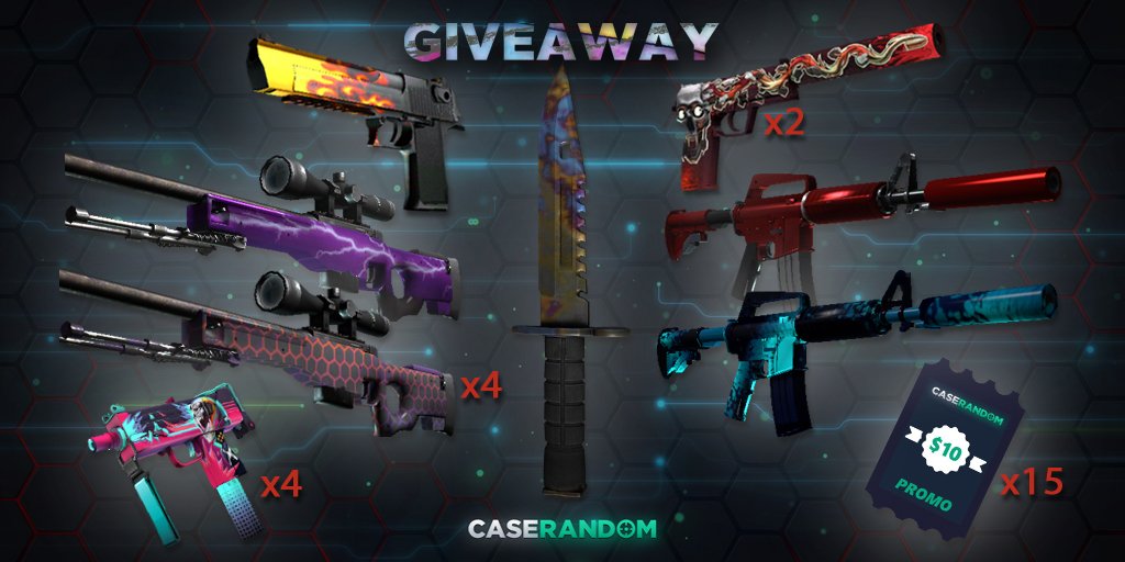 caserandom's tweet image. Giveaway 🏆 2 Winners Every Day!
★M9 Bayonet Case Hardened 
★Desert Eagle Blaze 
★Hot Rod &amp;amp; 27 Prizes
-Go bit.ly/2t9J12s
-RT&amp;amp;Like⌛️