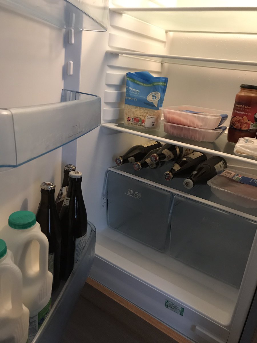 nibbs's tweet photo. A well appointed fridge. https://t.co/kFt9IP2GZF