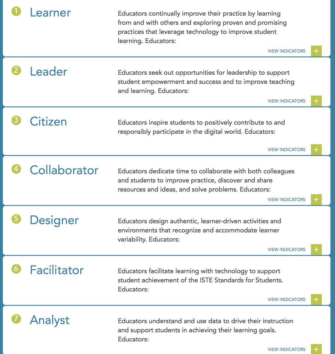 JenWilliamsEdu's tweet photo. The New #ISTE Standards for Educators https://t.co/9rLUCTrP8A How do you plan to deepen your practice &amp; grow as a professional? #edtech https://t.co/RgR882dQYA