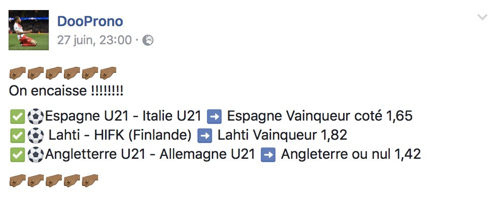 dooprono's tweet image. Quelques petit pronostic donnés précédemment sur la page FB

#TeamParieur #Bet #ParionsSport