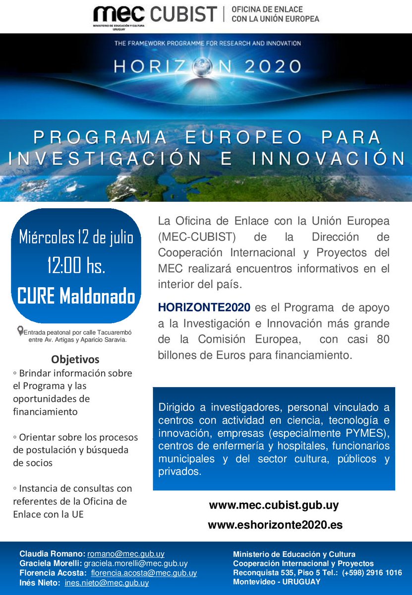12/7 Charla HORIZONTE 2020 en sede Maldonado del <a href="/CUREoficial/">CURE</a>