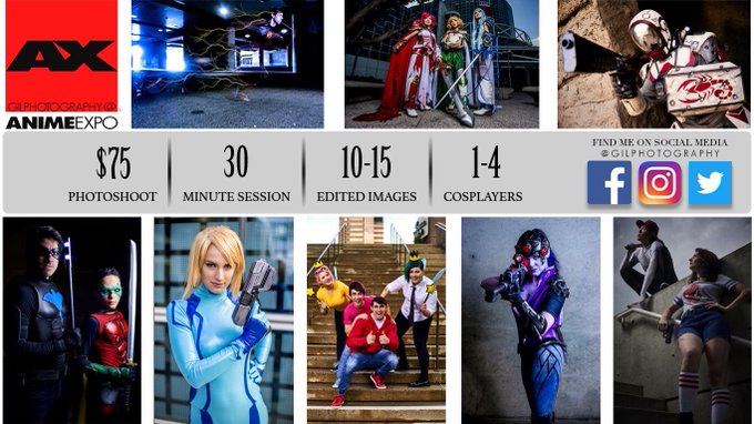 Hey if you're cosplaying at AnimeExpo this weekend & want some amazing photos, hit up my favorite, @GilPhotography