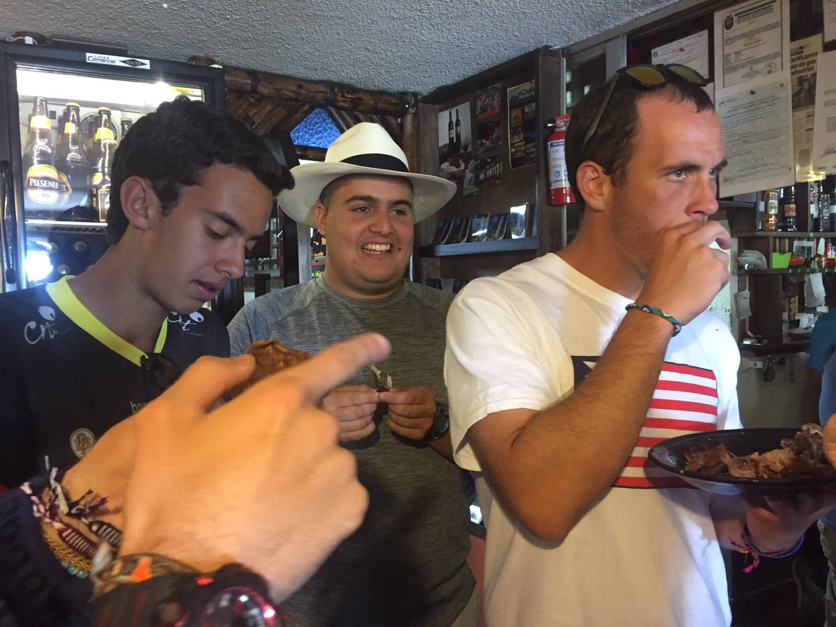 MHSGalapagos's tweet photo. Guinea pig, anyone?? Our adventurous #ecuadorriors eating #cuy https://t.co/Srn6uKwnzP
