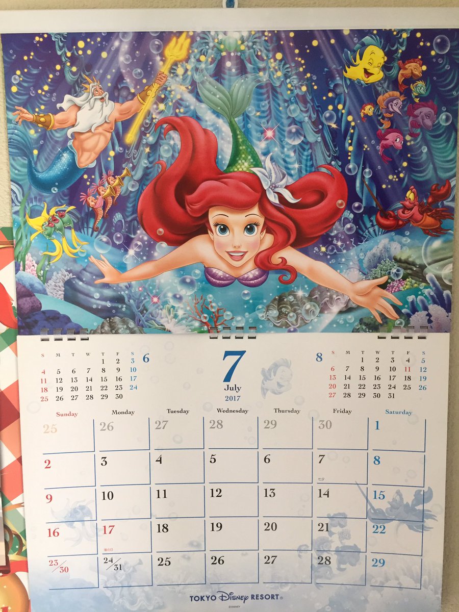 たくろ 今月のディズニーカレンダー 7月 ディズニー カレンダー アリエル リトルマーメイド T Co Rs0algxp5h Twitter