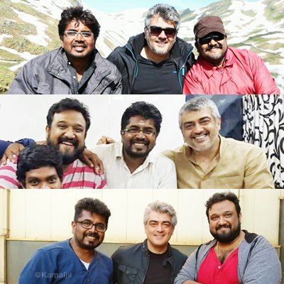 rameshlaus's tweet photo. An unassuming Blockbuster Combo - #Thala #Ajith, @directorsiva &amp; DOP @vetrivisuals - They don't talk much b4 release! Movie does da talking! https://t.co/gcj31BWpMF
