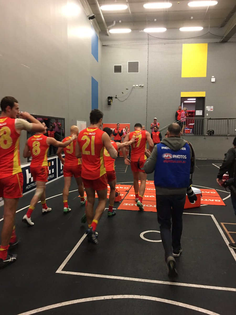 zanofc's tweet photo. What a thrill to be in @GoldCoastSUNS dressing rooms for victory song on @GaryAblettJnr 300 game #ABCAFL #aflsunsnorth https://t.co/gF7RqJ5IbR