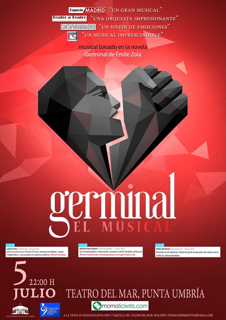 El miércoles 5 de julio llega <a href="/GerminalMusical/">Germinal El Musical</a> a #PuntaUmbria!