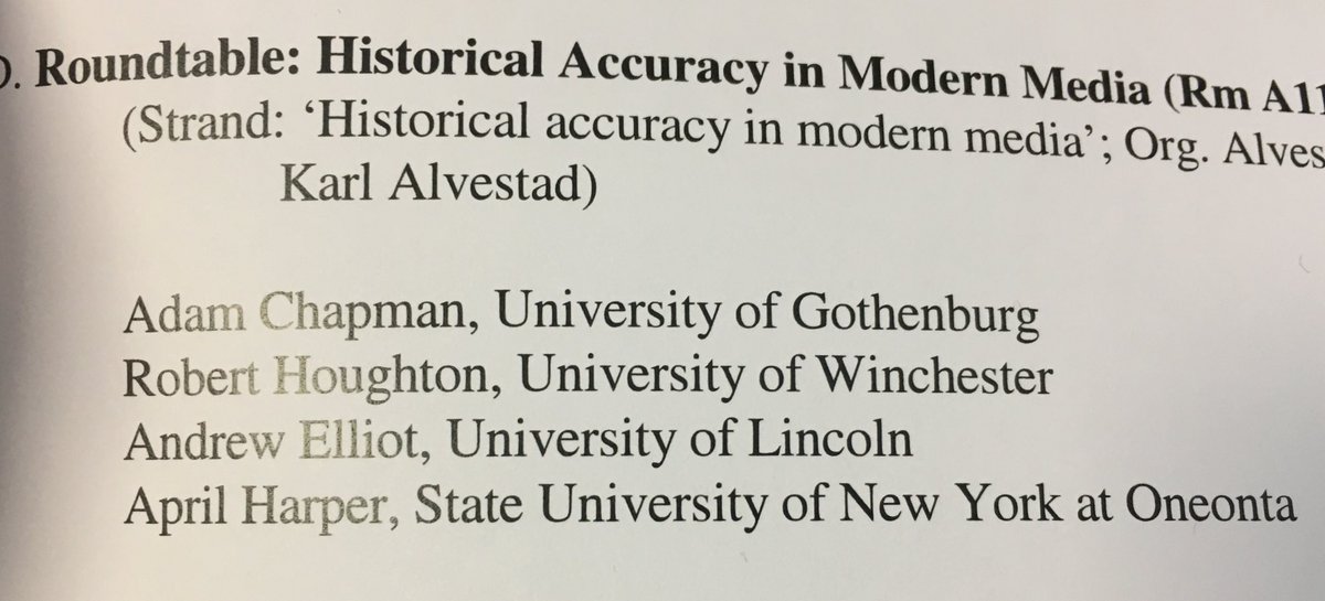 Rounding off #MAMO2017 with a roundtable on historical accuracy in modern media with these nice people: