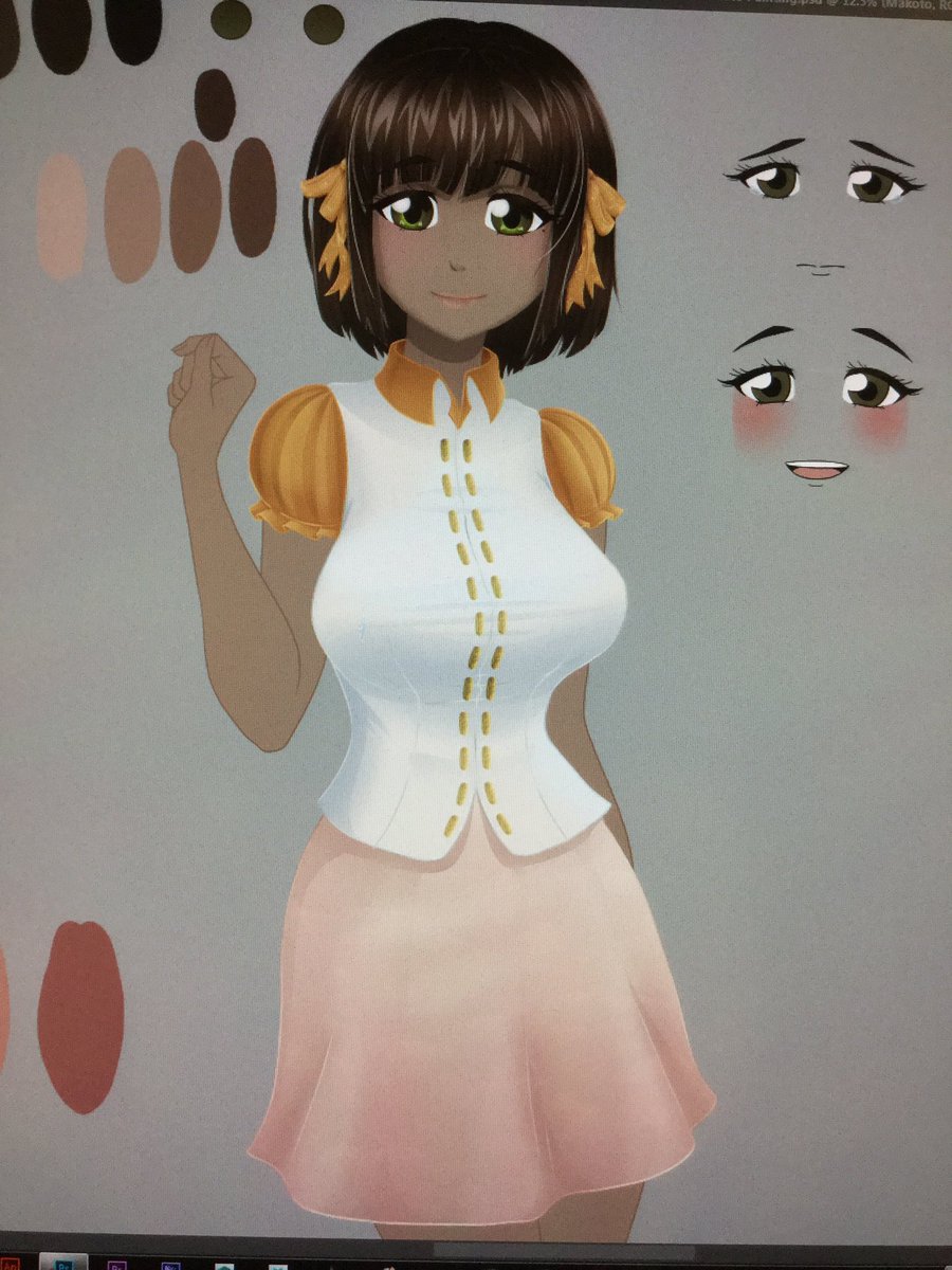 cactusvixn's tweet photo. forgot my USB so no png right now, but I'm almost done Jiya! Was sick so I didn't finish sooner. Why did I give her ruffles DX #gamedev https://t.co/SLAPppnwAn