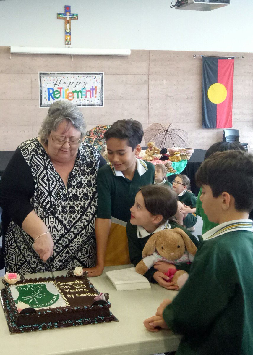 StVincentsPS's tweet photo. Yesterday, we celebrated our much loved, Mrs Iriks with a grand celebration to commemorate her retirement. #30YearsOfLoyalService #CEWA https://t.co/djJqMLlHxf