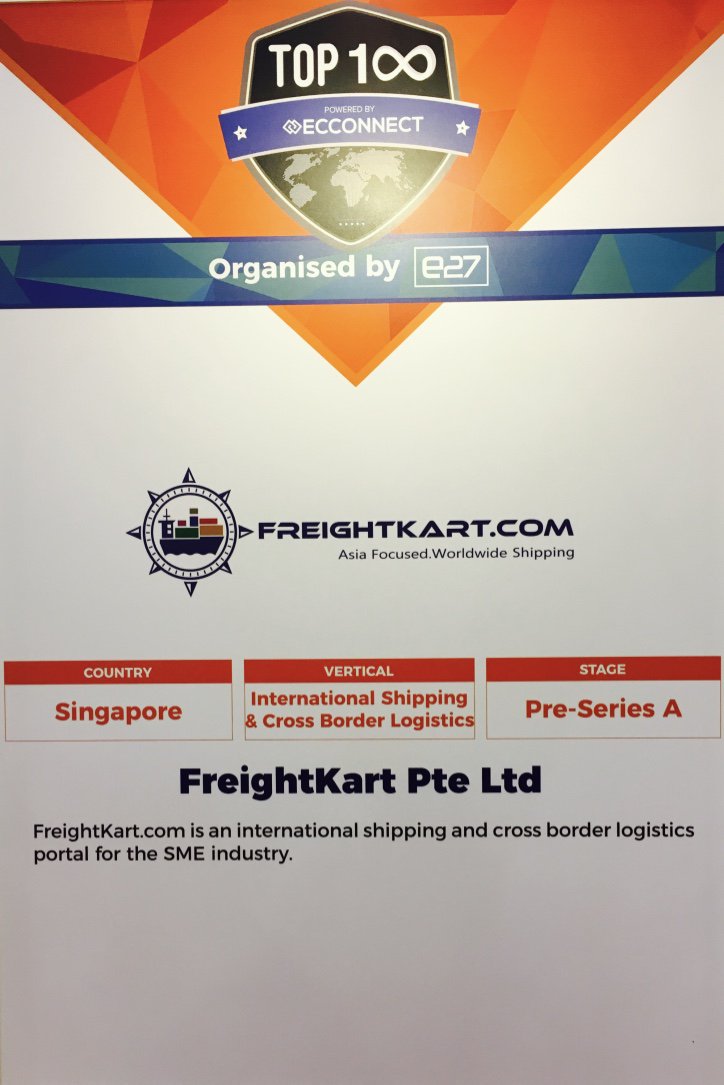 FreightKart's tweet photo. FreightKart exhibits with the Top100 startups with some of the best from around the region. Great experience! TQ @e27co #ECASIA2017 https://t.co/atml5ofnmZ