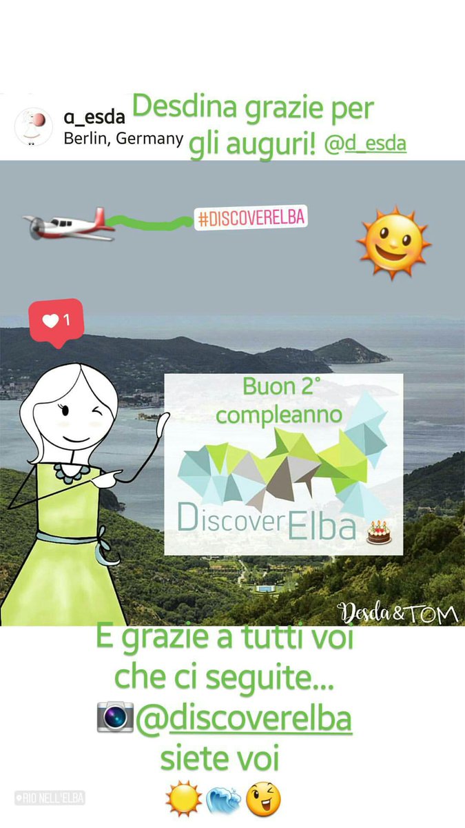 DiscoverElba's tweet photo. Desdina oggi fa la "madrina" x il 2°anniversario di #discoverelba con il nuovo logo https://t.co/jnDLaLSg8H e tutti diciamo 👏 W l'#Elba 📷☉🌊😉 https://t.co/8A48JB6Tk5