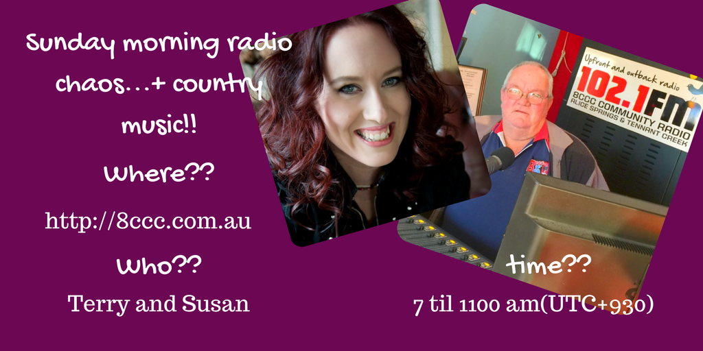 SusanLilyOz's tweet photo. Sunday morning #alicesprings #NT & I will be in studio from 0700-1100 (UTC 0930) with #bigbro Terry on https://t.co/gCEXUTUA7p #8ccc https://t.co/Q2ymDiB43R