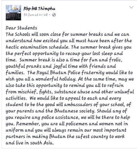 DRUKPOLRBP's tweet photo. The Schools will soon close for summer breaks and we can understand how excited you all must be after the hectic examination schedule. https://t.co/je1UZCob8g