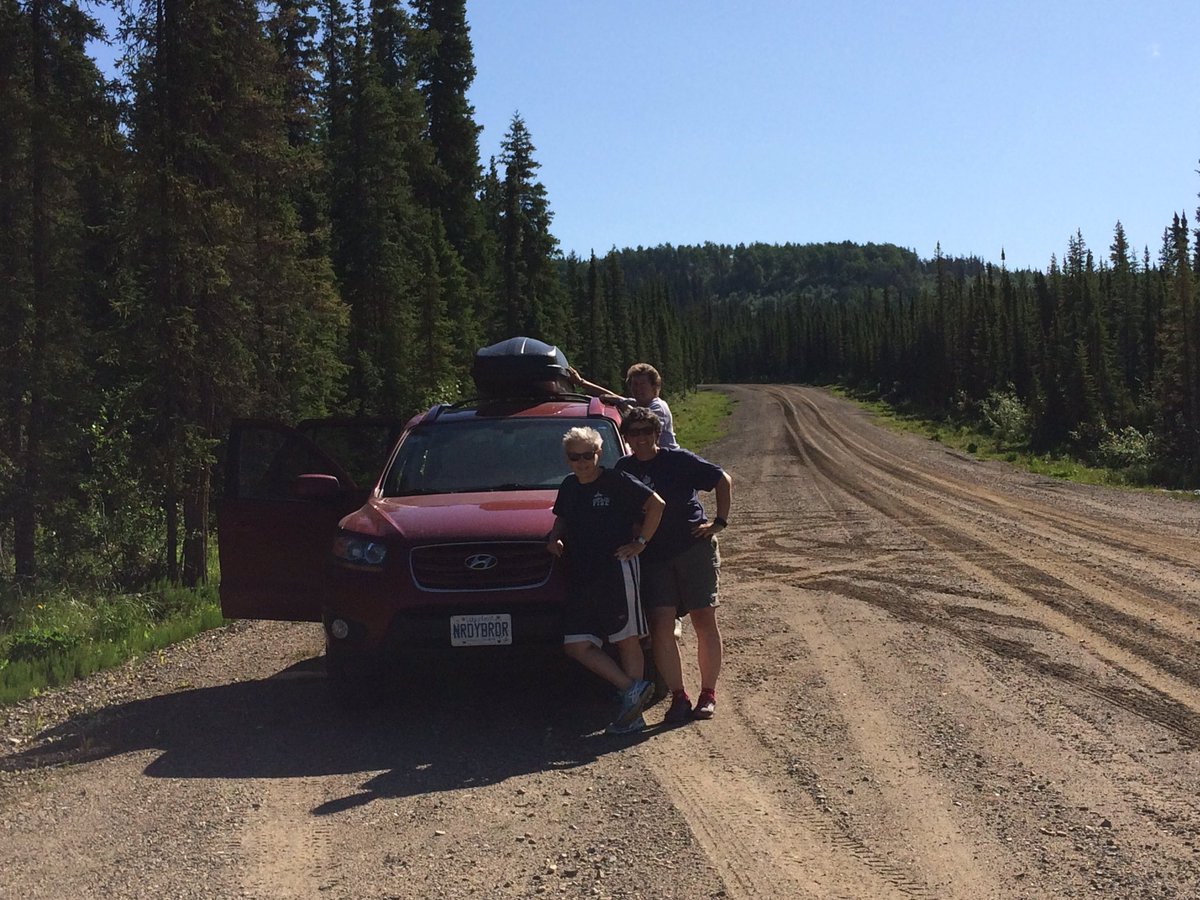 After 15hrs: +1,000km we made it to the Yukon. My first Territory!!!!!   #sue150 #onourway2tuk #alaskahwy