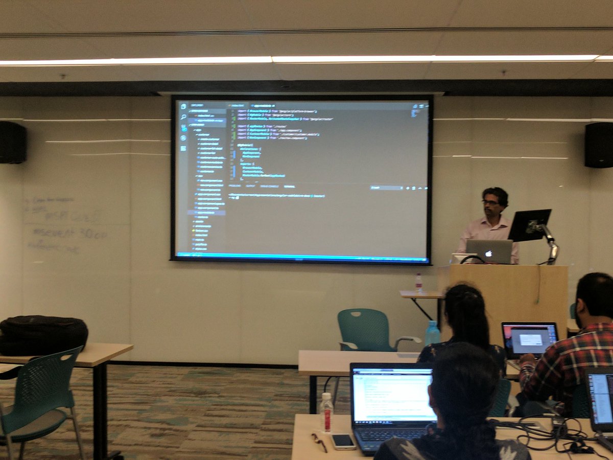 jslovers_del's tweet photo. #ngcamp #mumbai @amit_tushar doing the live coding #angularjs #developers #javascript https://t.co/AxB7ZyAHL9
