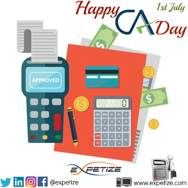 expetize's tweet photo. Happy #CADay to all CA Fraternity Members and Aspirants.
#expetize 
#charteredaccountantsday #GST #GSTForNewIndia #OneNationOneTax https://t.co/IOKPXLalF2