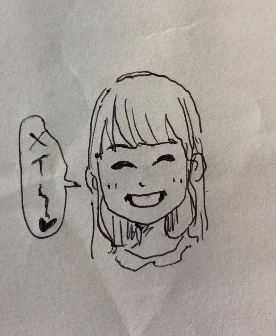 何も見ずに描いた渋谷なぎちゃん。 まあまあ似てるな 