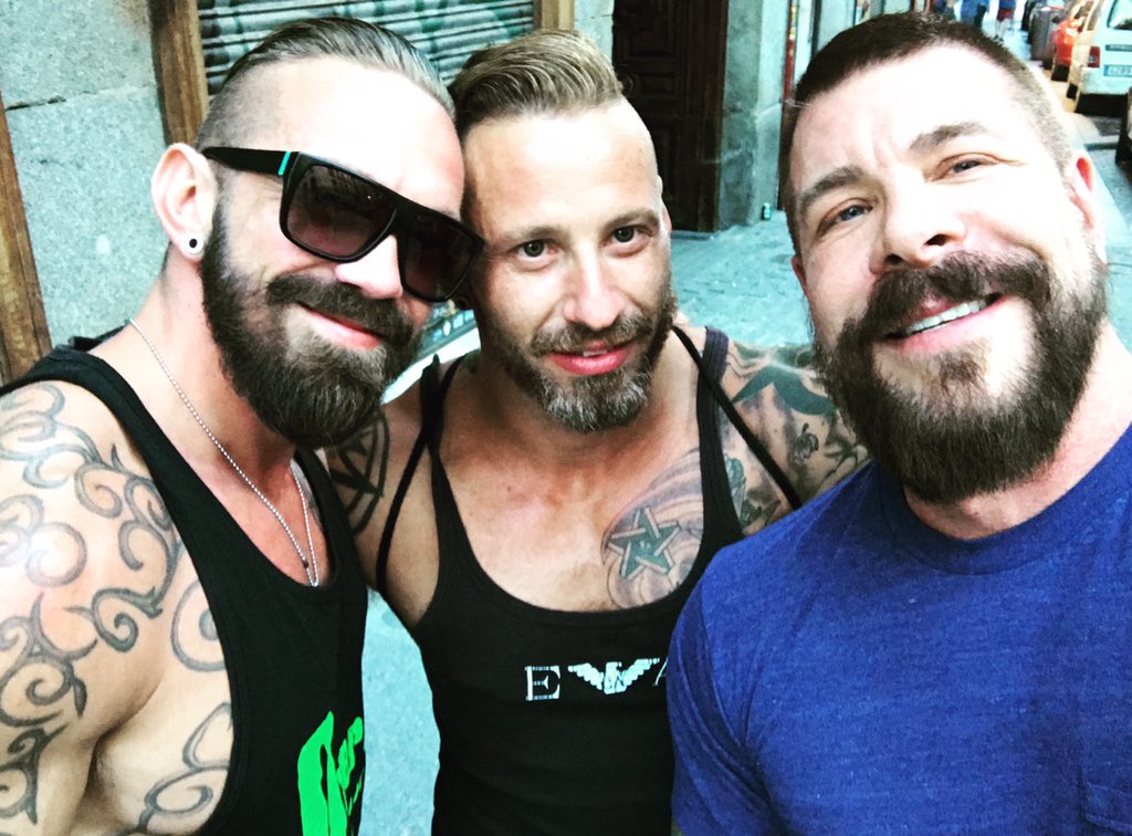 RoccoSteeleNYC's tweet photo. With my good friends @antoniomiracle and @stephanraw last night in #Madrid #MadridWorldPride2017 https://t.co/asAZZBqzAl