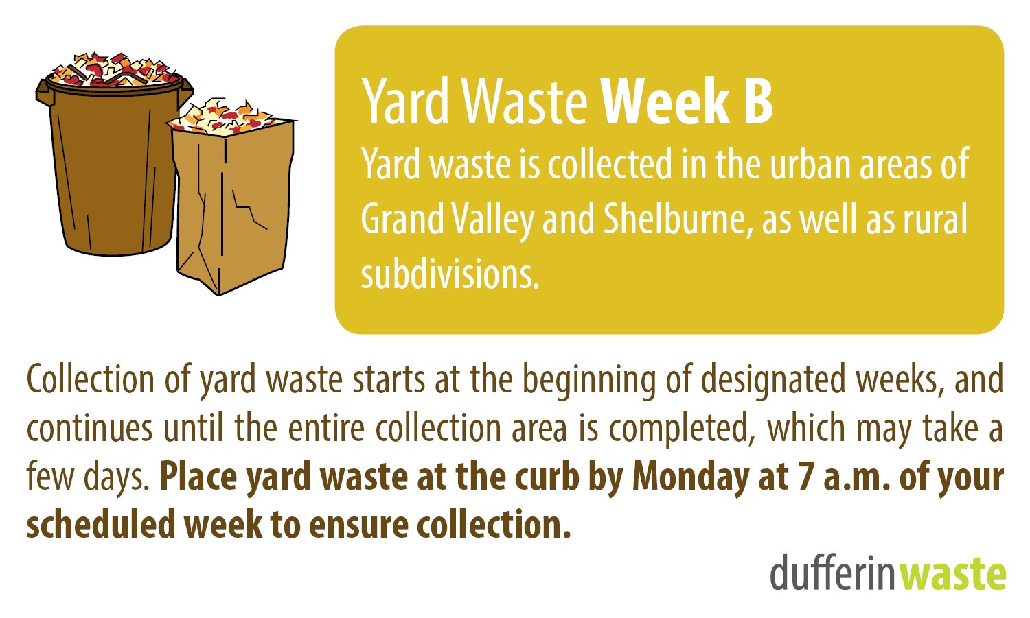 Dufferin Waste on Twitter "YARD WASTE collected in urban GRAND VALLEY