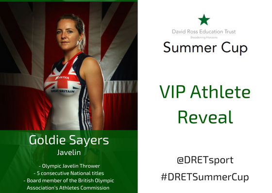 DRETsport's tweet photo. We are excited to announce Olympian and inspirational figure @goldiesayers will be one of our #VIPAthletes at the #DRETSummerCup! #4DaysToGo https://t.co/0scLvy0kOw
