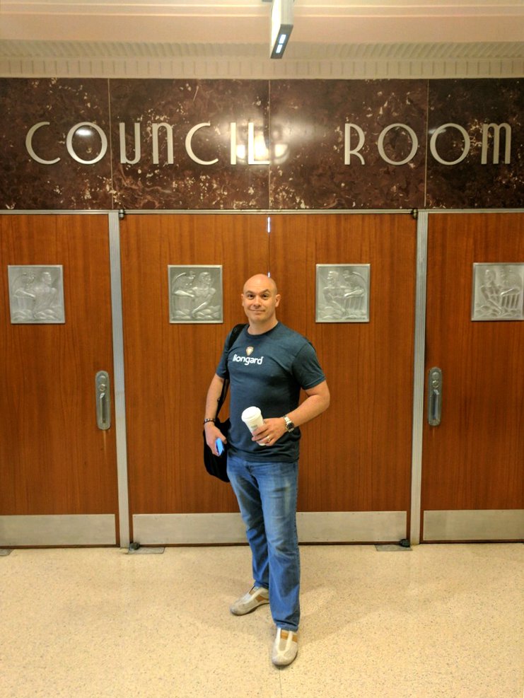 LiongardHQ's tweet photo. @JohnReale sporting #lionpride while advocating for Houston tech startups to @HoustonTX City Council https://t.co/Ii9xrmnpDC @stationhouston https://t.co/8LXKq7vdkB