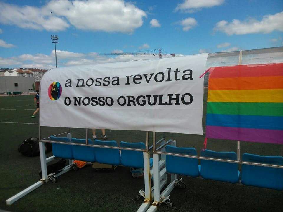 AGalleira's tweet photo. Construímos cob orgullo a nosa diversidade tamén dende o deporte de base #Gaelico #Orgulho2017 @LigaGallaecia https://t.co/0Rz6MOdIyR