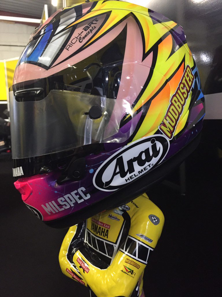 New lid for #joshbrookes in #BSB this weekend... #mudbuster