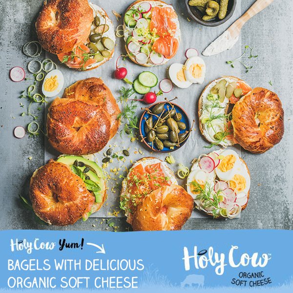 HolyOrganic's tweet photo. The perfect lunchtime treat! What are your favourite toppings to add to soft cheese smothered bagels? #Organic #Foodie #HealthyEating https://t.co/98qMM2Zqco