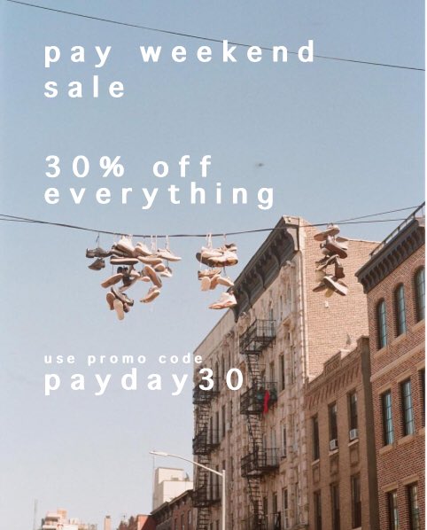 30% OFF EVERYTHING ONLINE

use promo code PAYDAY30

amourlondon.com