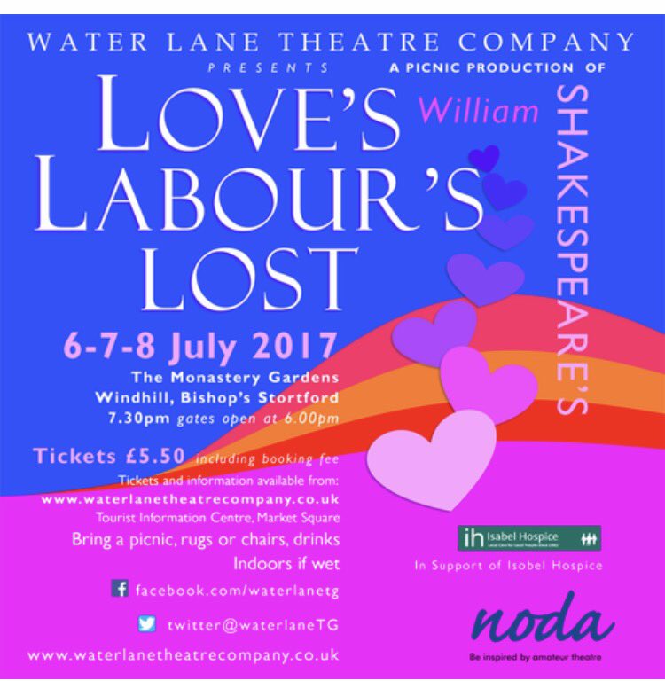 WaterLaneTG's tweet image. It's Saturday and @TICBS is open and selling #LovesLaboursLost tickets - get them while you can !!!