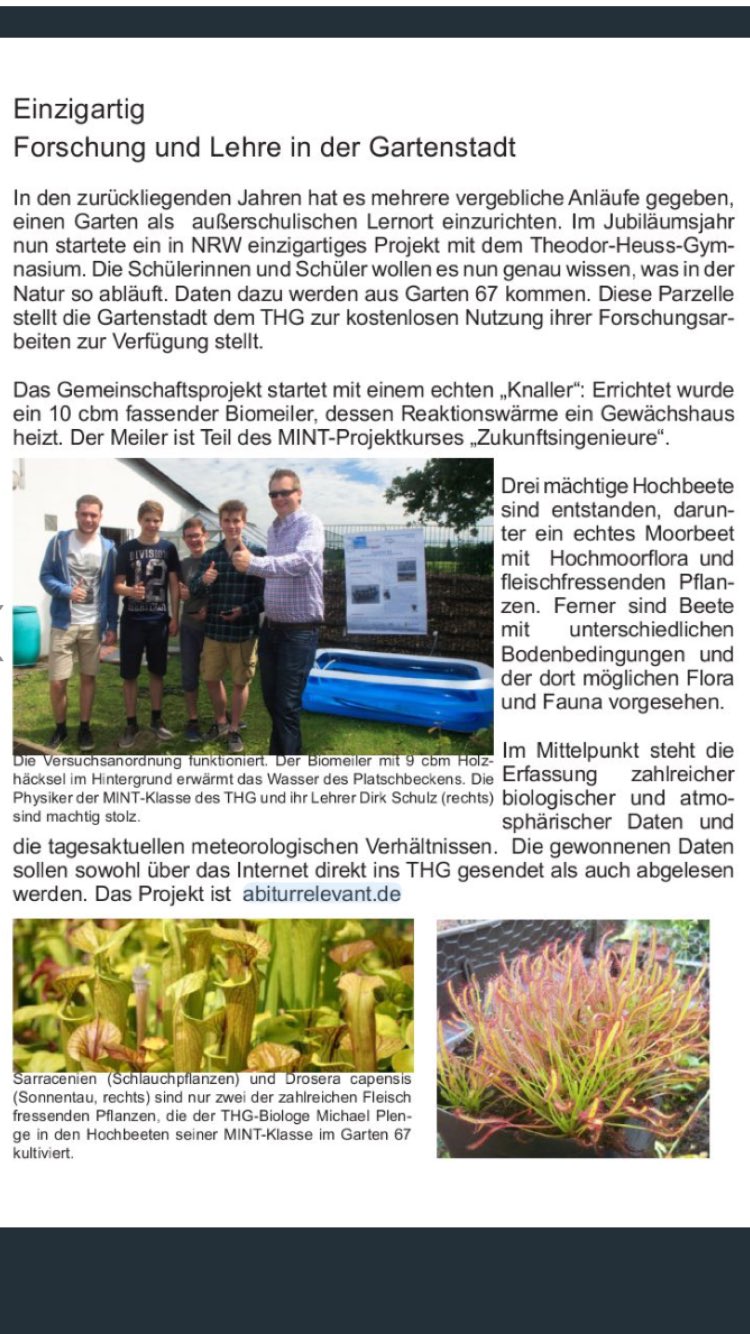 Projektkurs Mint On Twitter Festschrift Des Kleingartens