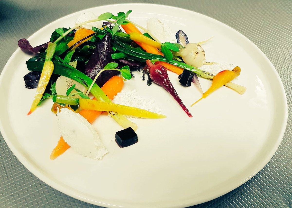 Root Vegetable Salad with Goats cheese and Truffle Soil #winterfood #mangatarestaurant #diningincapetown #simonstown #booknow