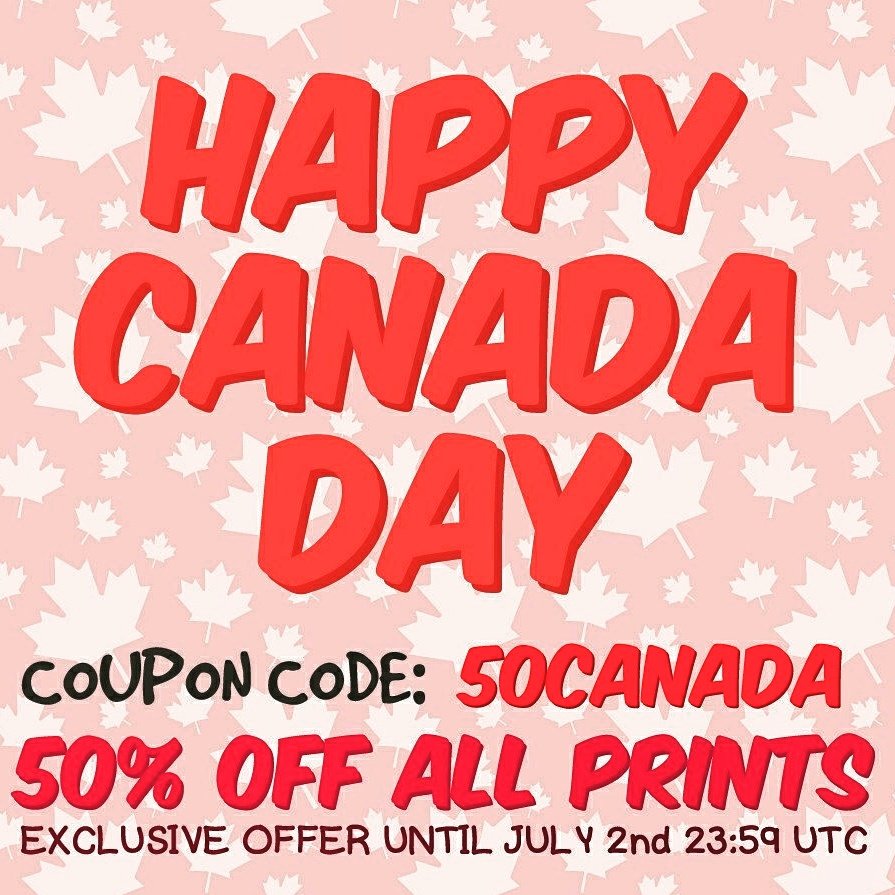 meagprints's tweet photo. Happy Canada Day!
50% Off all prints (Except custom orders)
Use the code ''50CANADA'' at the… https://t.co/vtKdj3Lk5h https://t.co/2KDJydosov