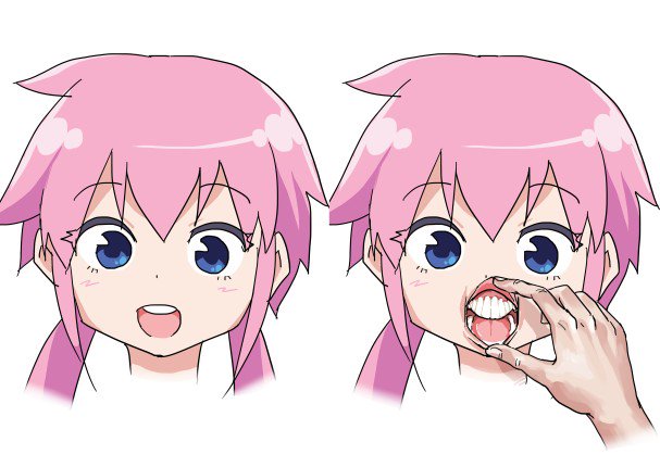 素朴な疑問はng 笑顔の女の子のイラストに描かれた前歯の構造が気になる Togetter