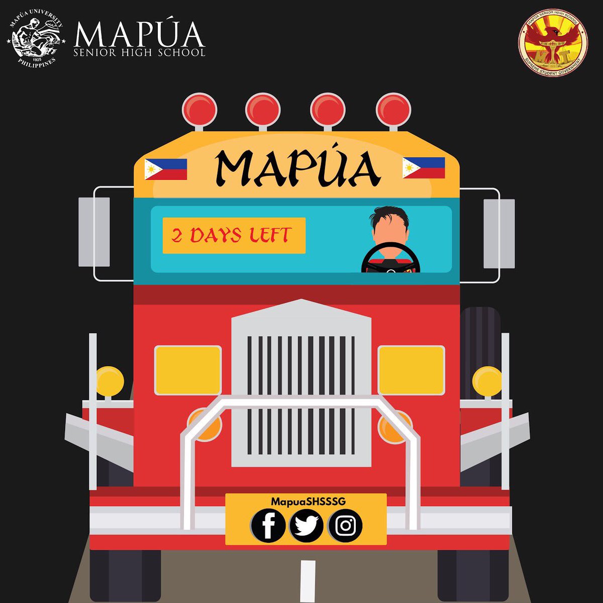 MapuaSHSSC's tweet photo. 2 days left, SHS Mapúans!
Don't forget to register in the link below:
https://t.co/6tnaQi958N
#ClubRecWeek2017
#MapúaSHS1718 https://t.co/LguxMCrXHG