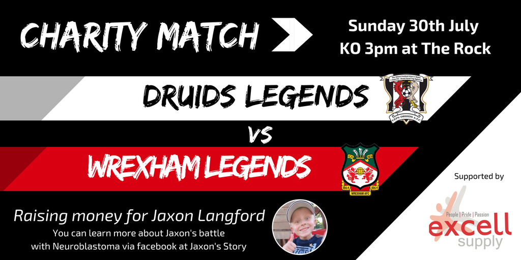DRUIDS LEGENDS Vs WREXHAM LEGENDS - Charity Match on Sunday 30th July! (Current Wrexham Manager Dean Keates will be playing!) <a href="/wrexham/">Wrexham.com</a>