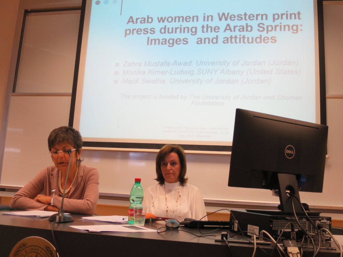 AlbeGabriele's tweet photo. #ESPRit in #Milan at #IULM: Zahra #MustafaAwad plenary on the perception of Arab Women in the Western press during and after Arab spring https://t.co/MjIuYwsL9L