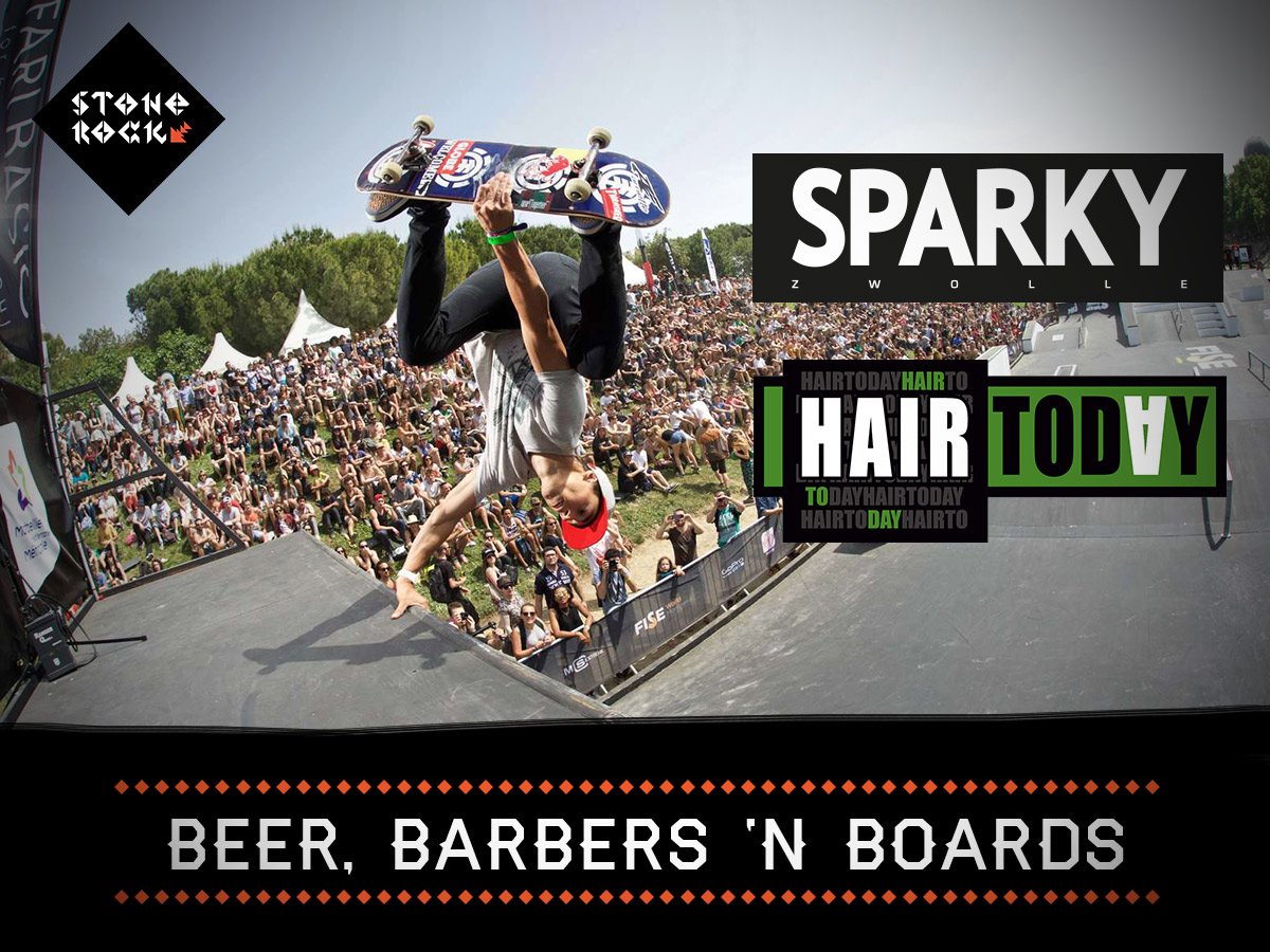 Beer, Barbers 'n Boards! Geniet van badass Skateboarding Pro's, laat bij de barbershop je haar Old Skool stylen en grab a Rockin' redhead!