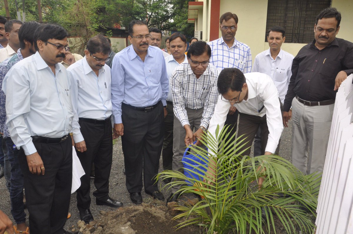 Tree Plantation at MSEDCL, Nagpur by Regional Director Bhalchandra Khandait
