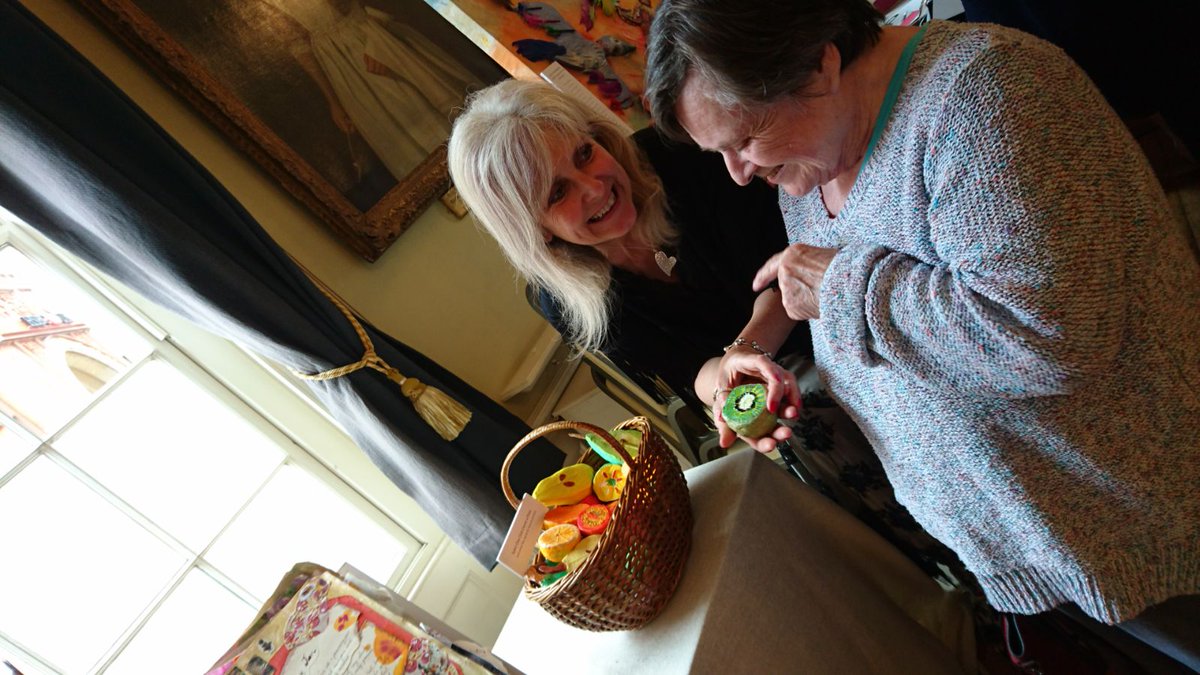 Escape_Changing's tweet image. Edith &amp;amp; Paula admiring our create a plate project! @Escape_Arts #AnniversaryExhibition