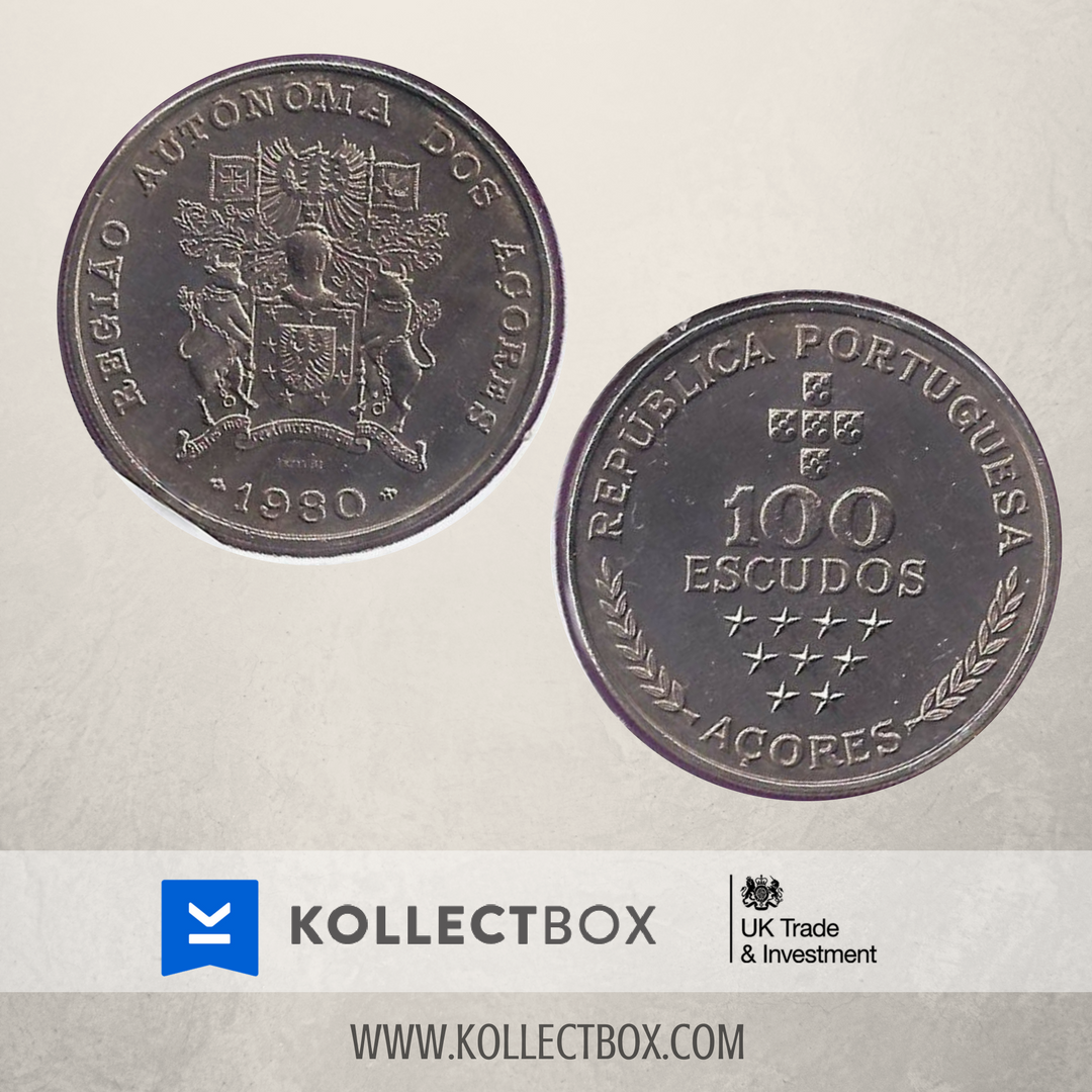#Portugal 100 #Escudos 1980 #Azores
Visit 👉 kollectbox.com   👈 
#kollectbox #numismatic #coins #oldcoins #sellcoins #buycoins