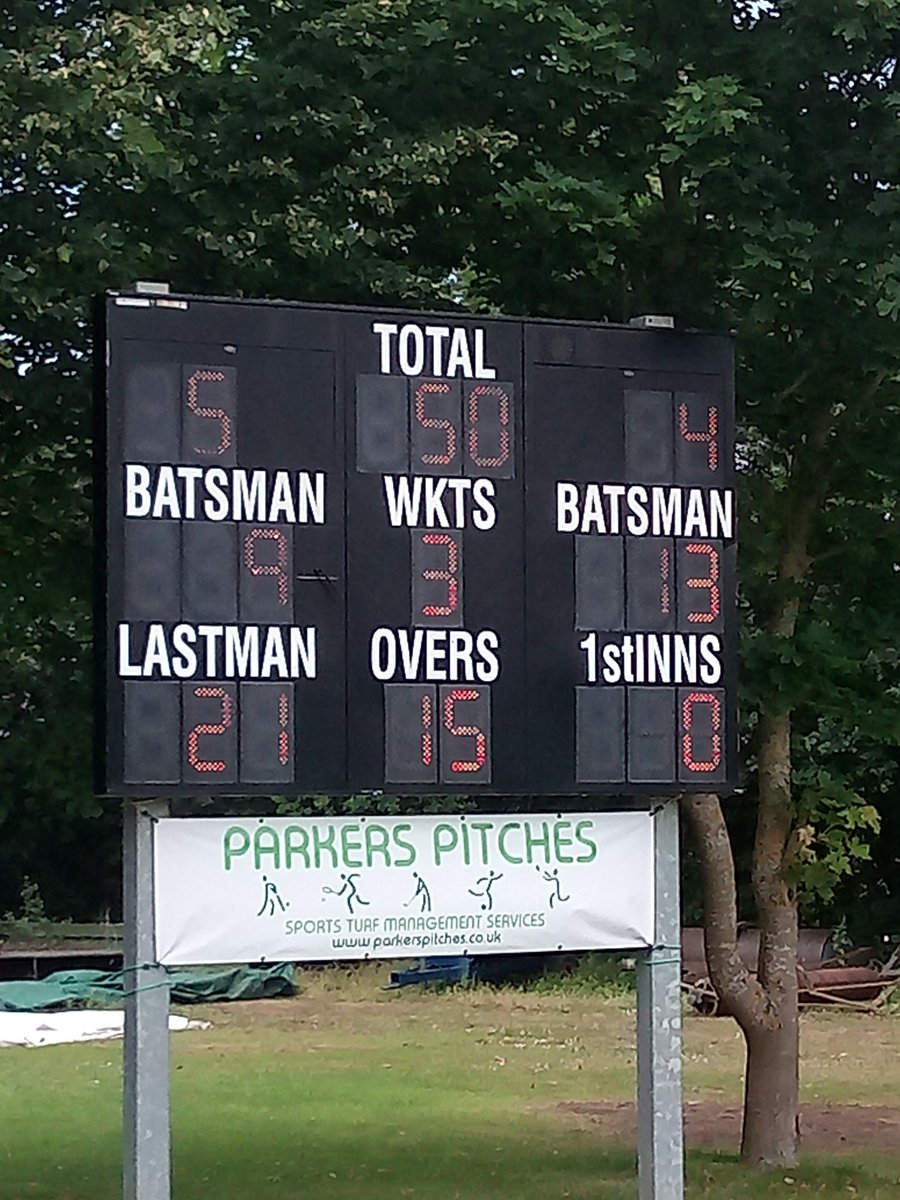 russclaydon's tweet photo. Only 3.33 runs a over so far for @Hadleighcricket at @WoolpitCC - Cpt thought 250 was doable when choosing to bat first #TwoCountiesCricket https://t.co/kaDN00937M