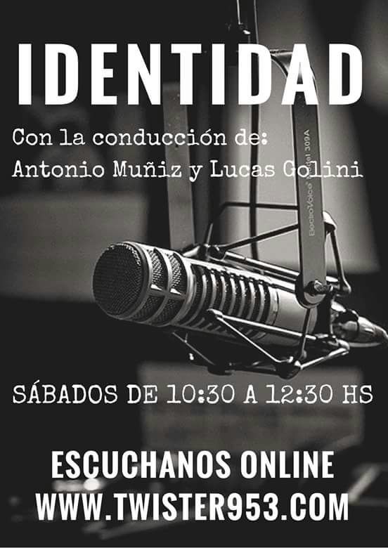 TwisterMusica's tweet photo. Arrancó #Identidad hasta las 12:30 sumate por https://t.co/8lhRZ1WbYL https://t.co/OV8P6xM8Ec