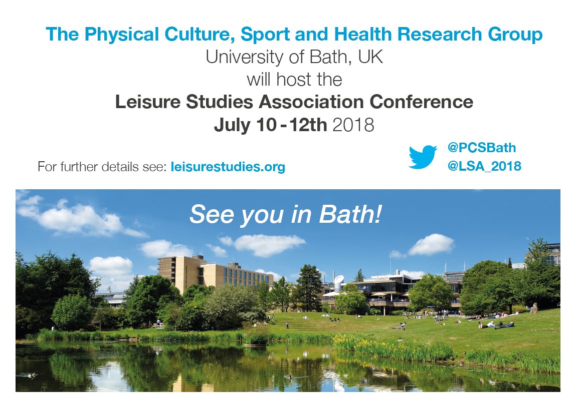 lsa_2018's tweet photo. The Physical Culture, Sport and Health group @PCSbath @UniofBath is proud to be hosting next year's Leisure Studies Association Conference! https://t.co/hvdqzD6pfA