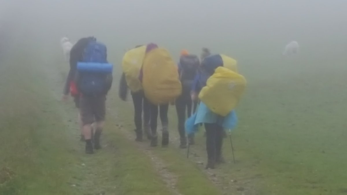 BleuFishML's tweet image. Not deterred by another wet walk , Accrington Academy D of E press on