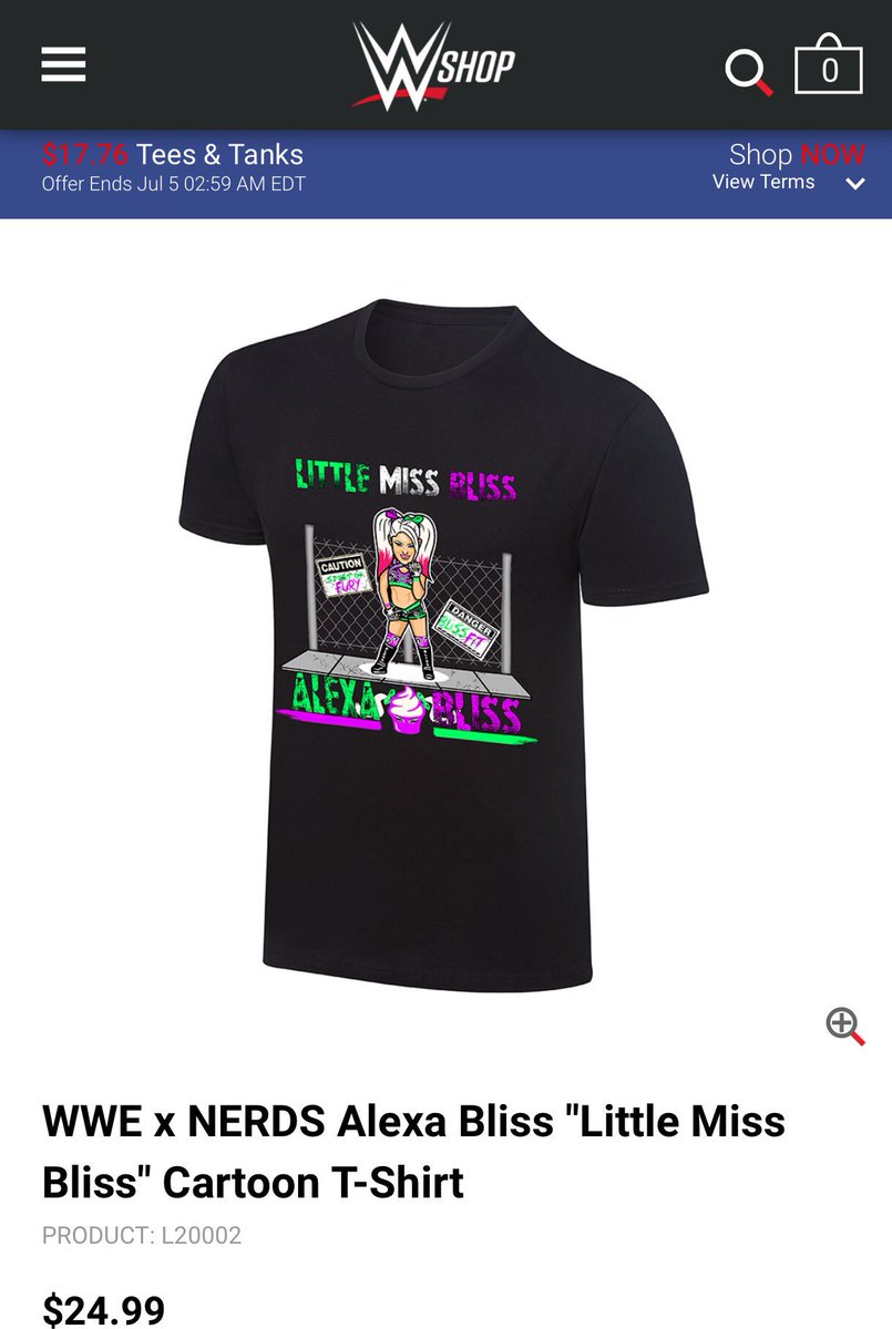 NERDSClothing's tweet photo. It's finally up on the shop! @AlexaBliss_WWE #NERDS tee!! https://t.co/vVX9L8RrTA