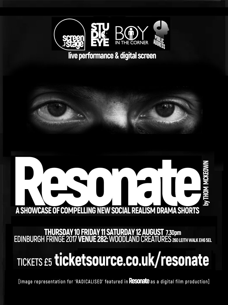 StudioEyeTweet's tweet image. Early doors announcement: Screenstage@TheFringe2017 Venue282 WoodlandCreatures:RESONATEliveperf&amp;amp;digitalfilm £5 ticketsource.co.uk/resonate