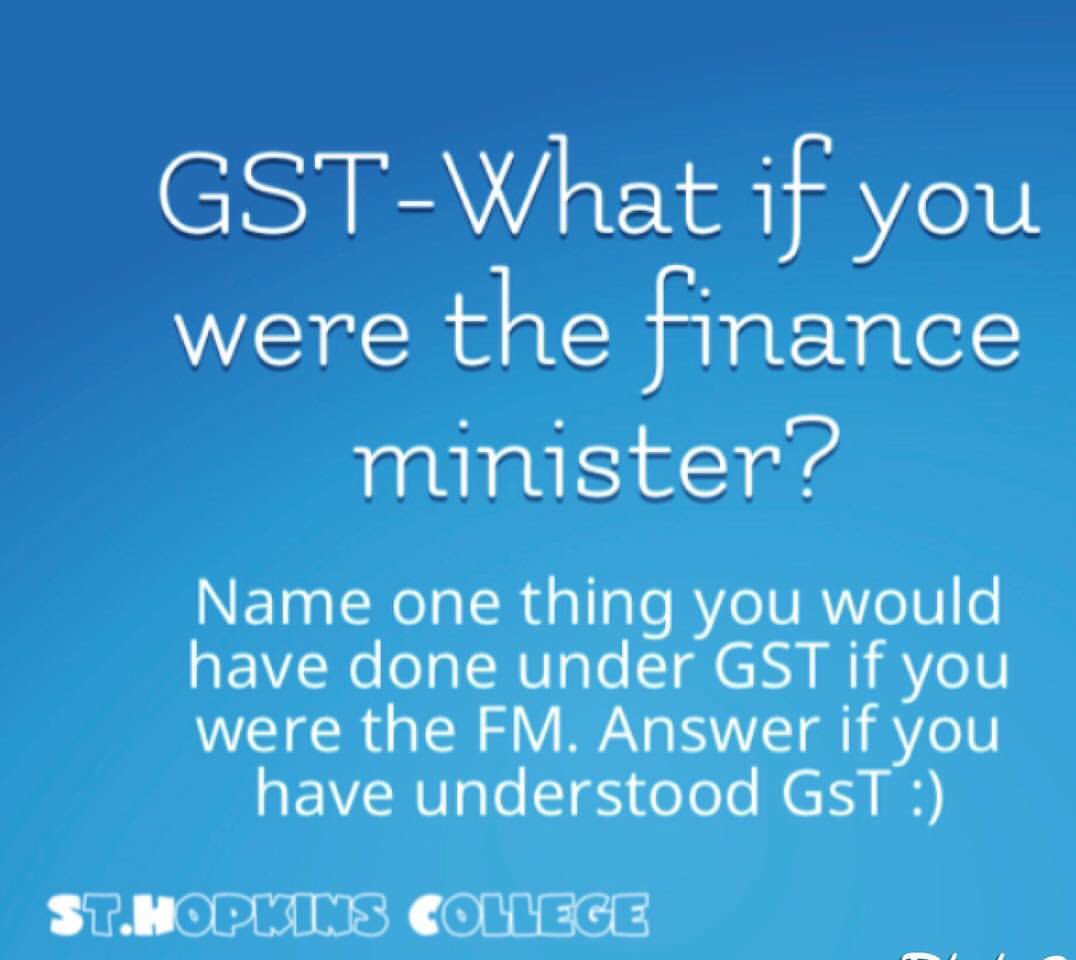 HopkinsCollege's tweet photo. Share your thoughts #gst #OneNationOneTax #OneNationOneTaxOneMarket #hopkinscollege https://t.co/9lkbDbYRuB