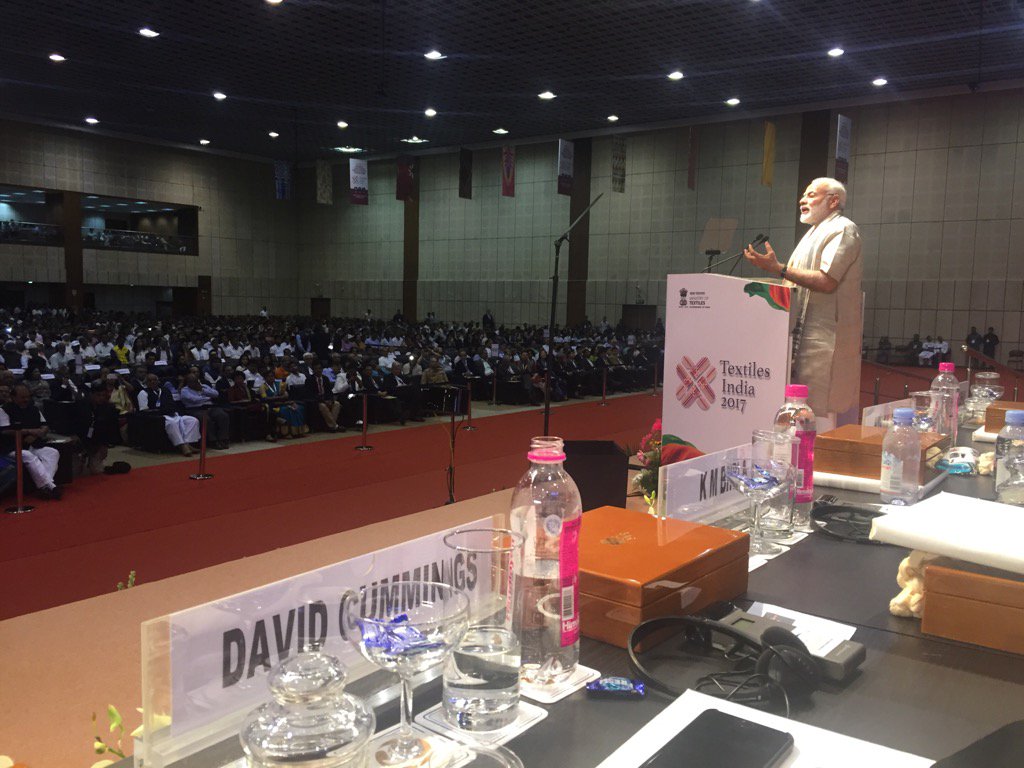 richardukibc's tweet photo. Listened to PM Modi at Textiles India. Delivered short address on U.K. and Indian collaboration https://t.co/x7a5CbLPAX